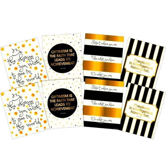 Barker Creek Art Print Set, Creativity, Intelligence, and Optimism, Set of 8 Art - Picture 1 of 5